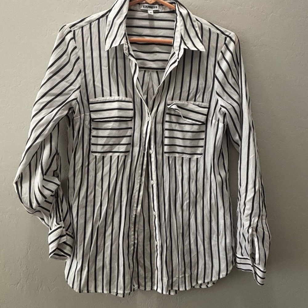 Express Monochrome Striped Shirt